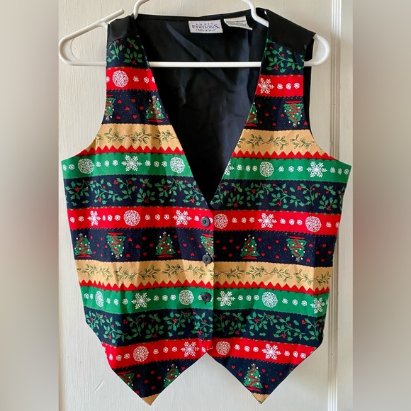 Vintage Basic Editions Holiday Ugly Christmas Sweater Party Vest Xmas Women’s M - Picture 1 of 7